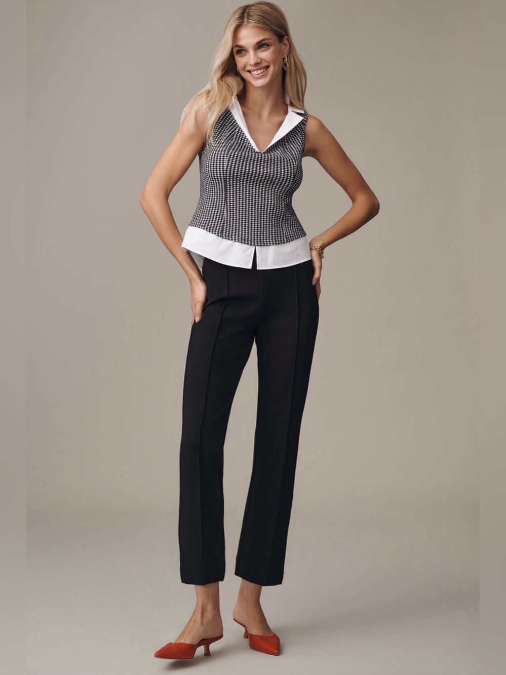Maeve Poppy Kick Flare Pull On Black Pants Small